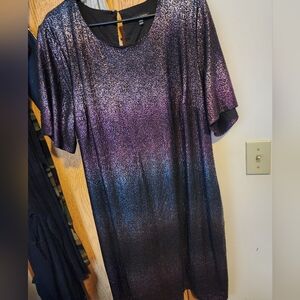 Shimmering Purple and Black Dress Lane Bryant